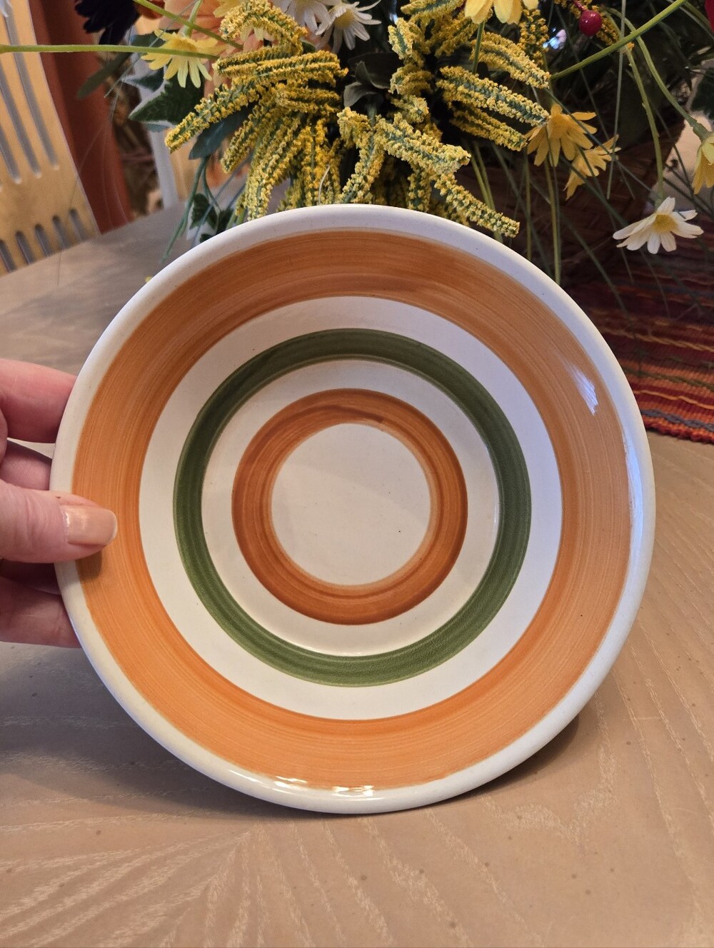 🧡💚 Vintage NEVCO Japan 7" Bowl | Mid-Century Modern Retro Stoneware 🧡💚